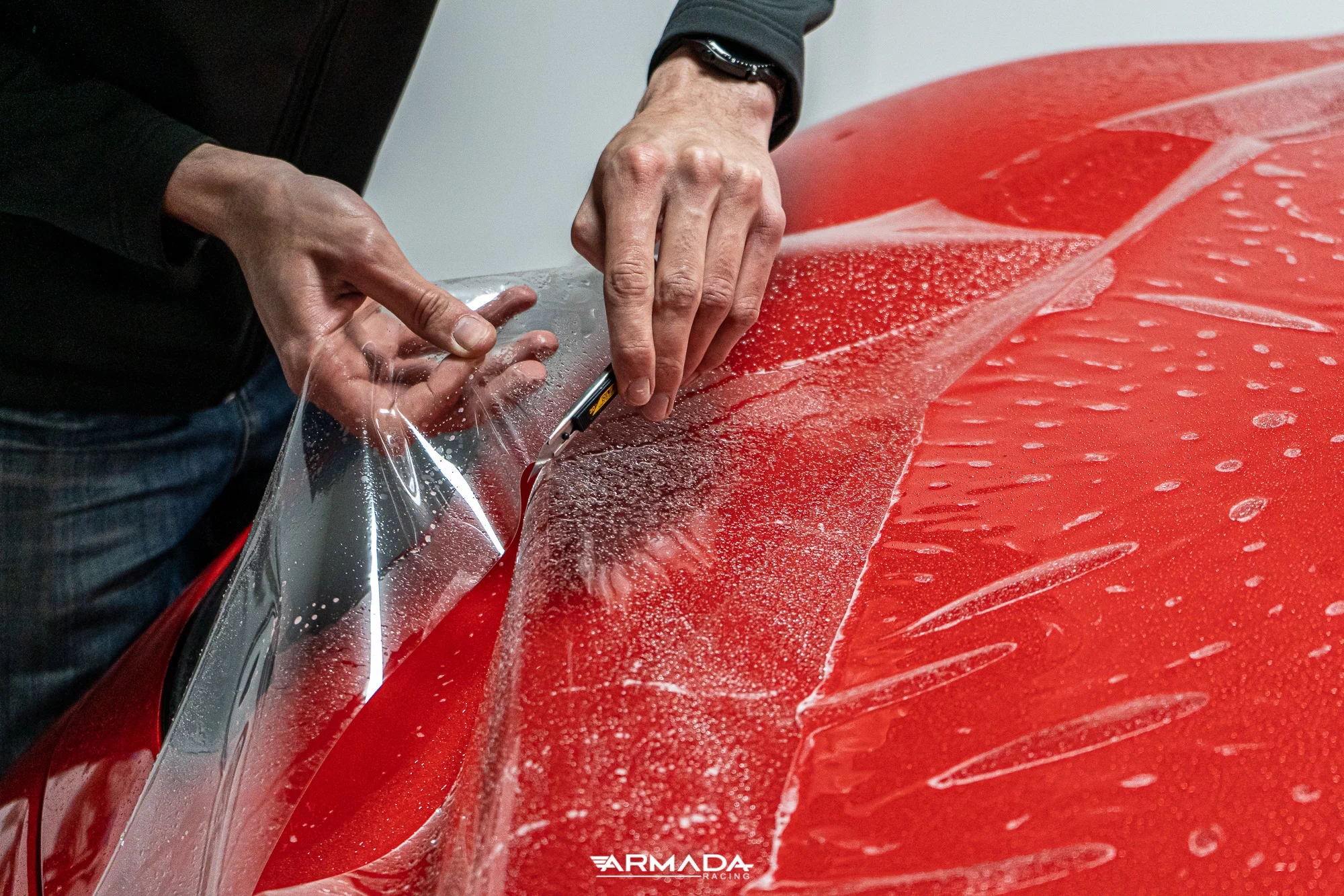 Bodyfence film de protection carrosserie par Hexis sur une Ferrari F430